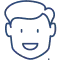 Smiling boy's face outline representing pediatric dental care and family dentistry services.